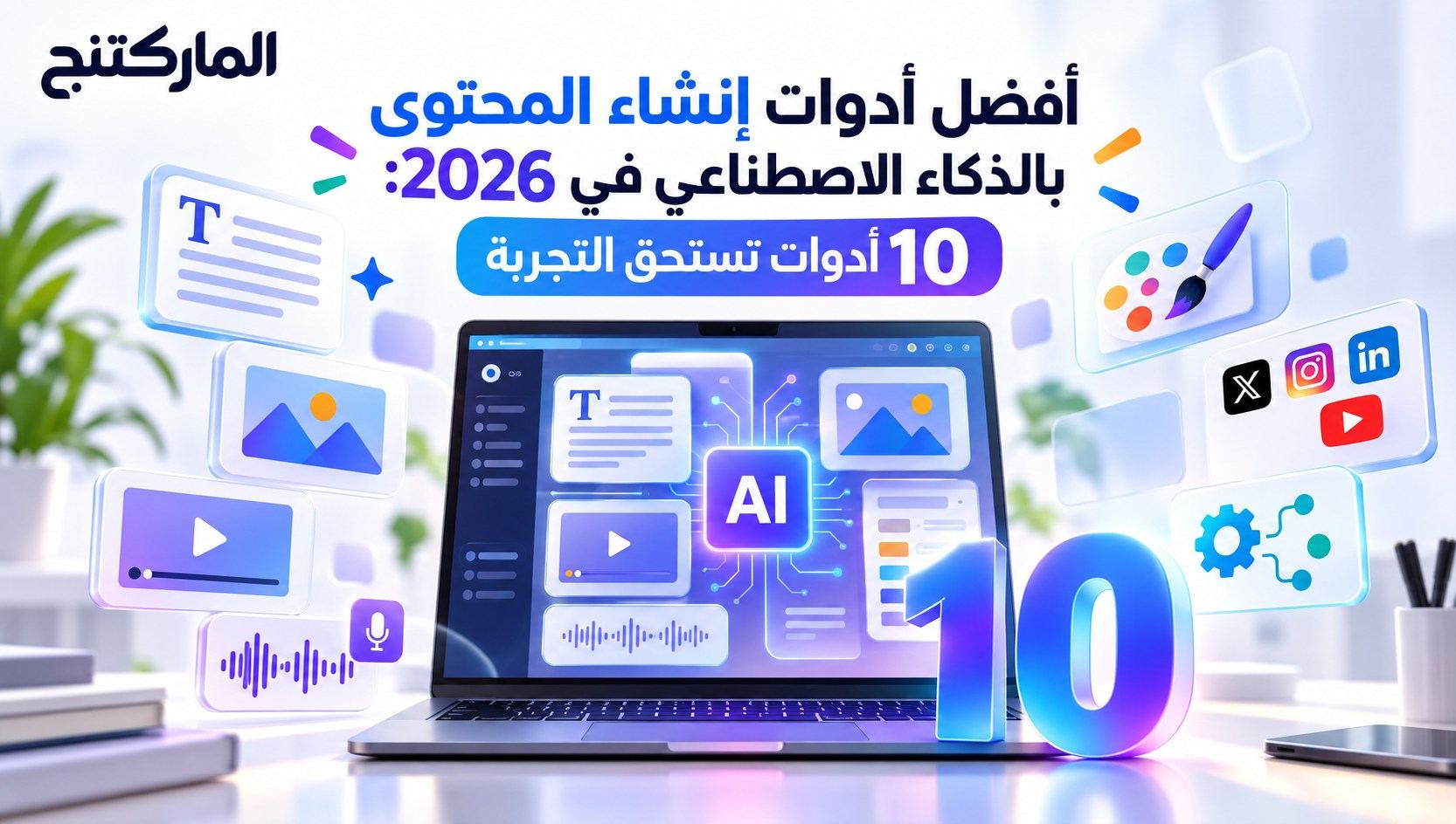 أفضل أدوات إنشاء المحتوى بالذكاء الاصطناعي في 2026: 10 أدوات تستحق التجربة  