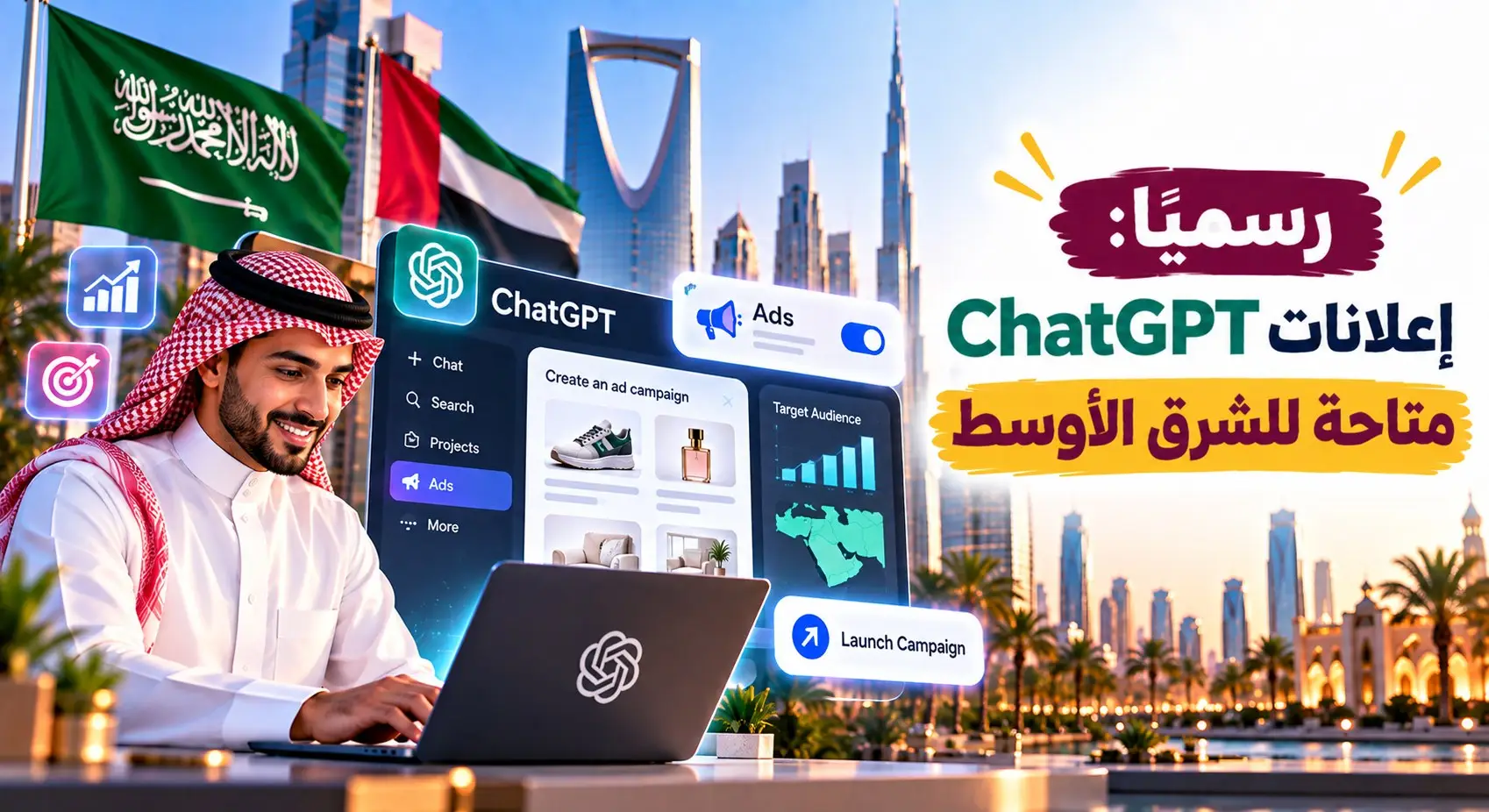 رسمياً إعلانات ChatGPT متاحة للشرق الأوسط  