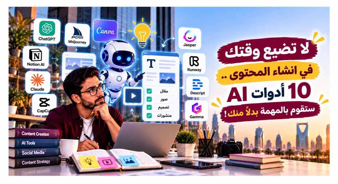 لا تضيع وقتك في انشاء المحتوي .. 10 أدوات AI ستقوم بالمهمة بدلاً منك!