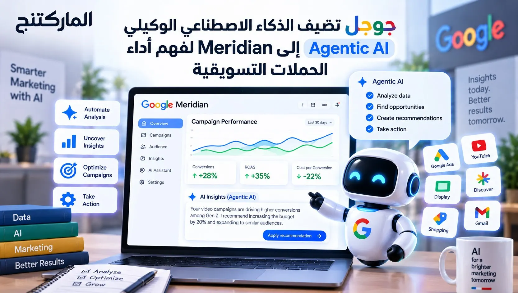 Google تضيف الذكاء الاصطناعي الوكيلي إلى Meridian لتحسين قياس الحملات التسويقية 