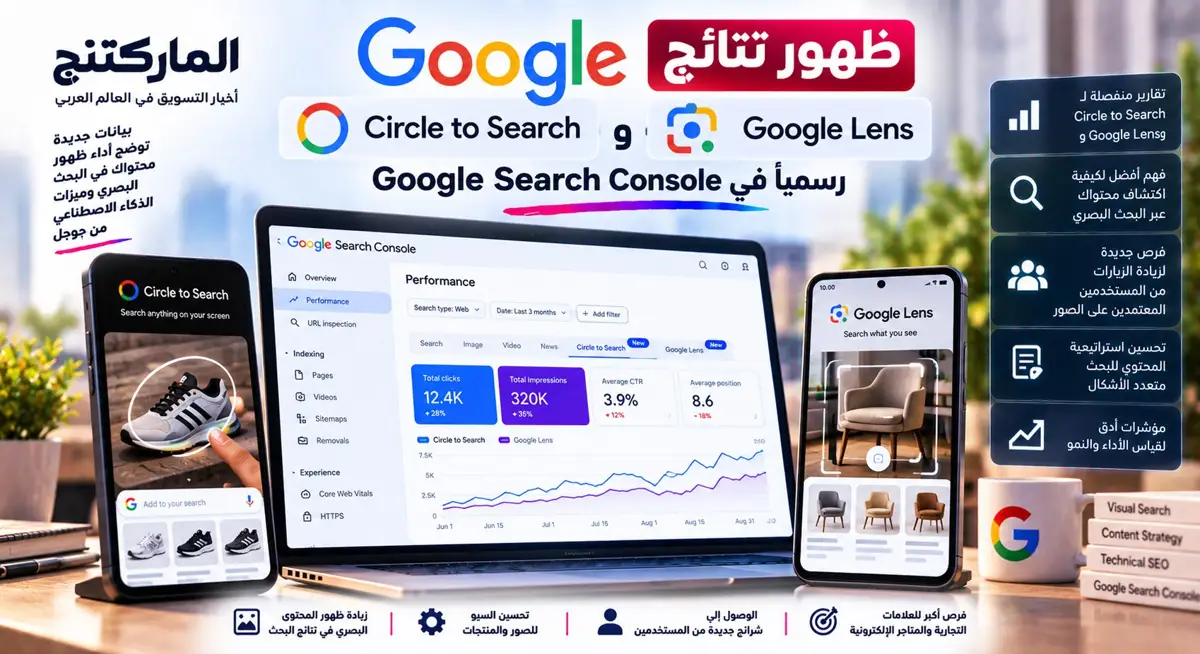 ظهور نتائج (Circle to Search) و(Google Lens) رسمياً في Google Search Console 