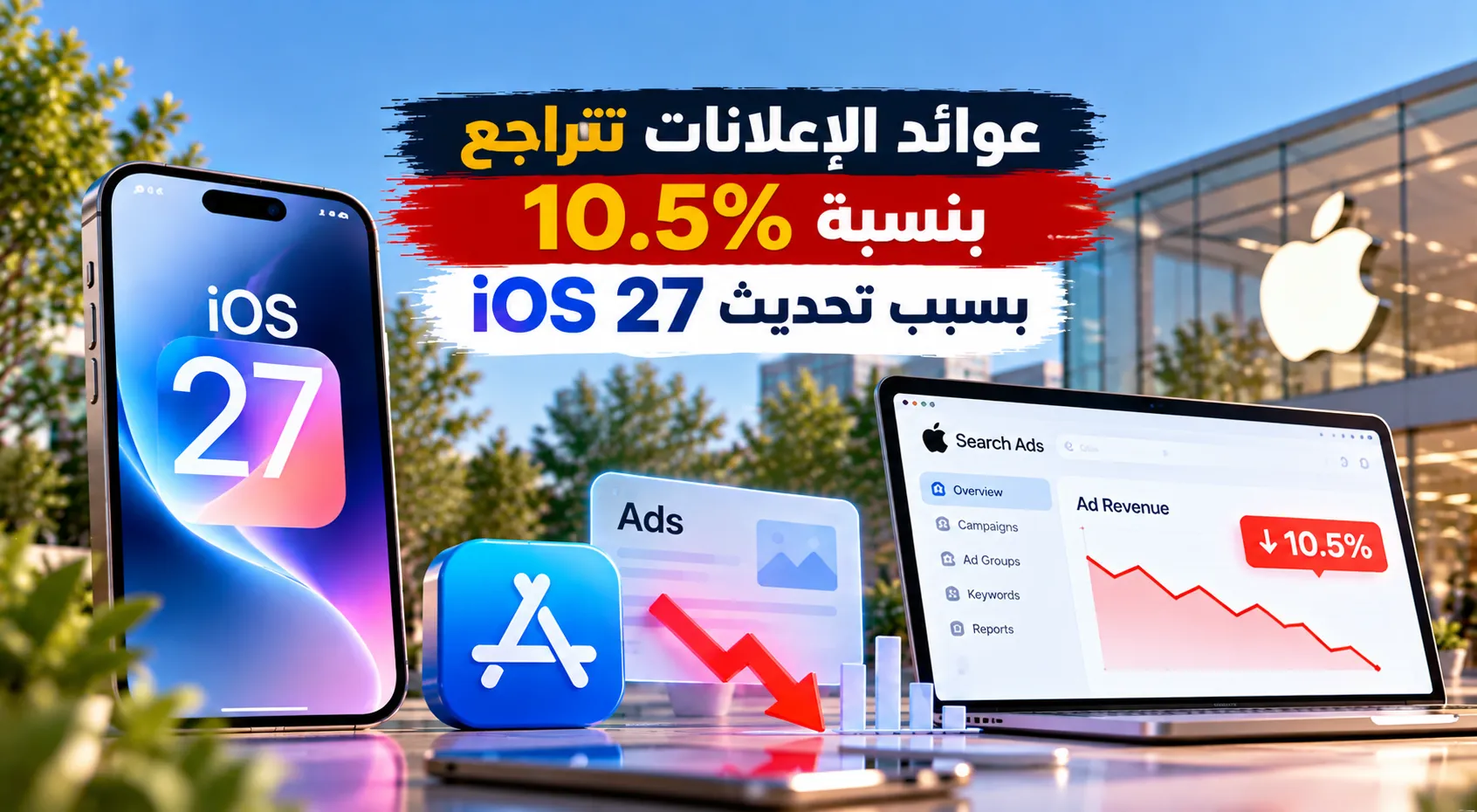 عوائد الإعلانات تتراجع بنسبة 10.5% بسبب تحديث iOS 27