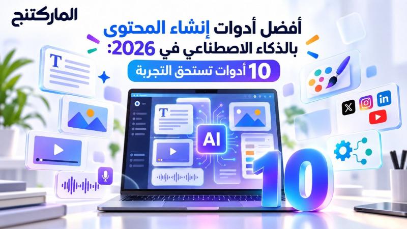 أفضل أدوات إنشاء المحتوى بالذكاء الاصطناعي في 2026: 10 أدوات تستحق التجربة  