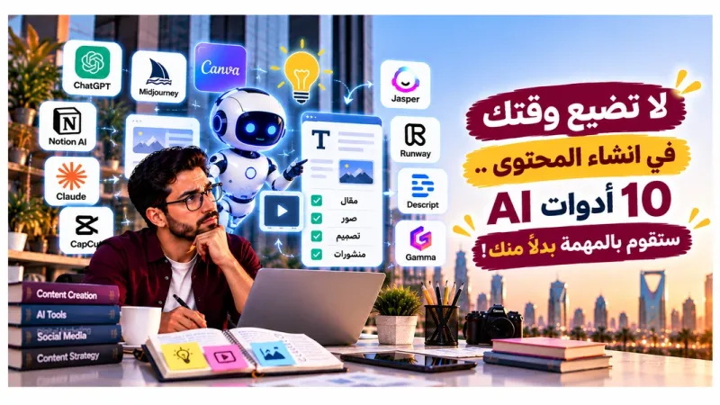 لا تضيع وقتك في انشاء المحتوي .. 10 أدوات AI ستقوم بالمهمة بدلاً منك!
