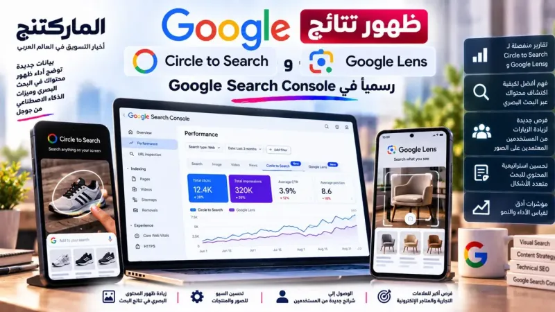ظهور نتائج (Circle to Search) و(Google Lens) رسمياً في Google Search Console 
