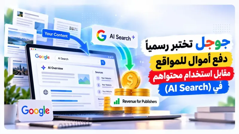 جوجل تختبر رسمياً دفع أموال للمواقع مقابل استخدام محتواهم في (AI Search)